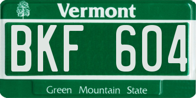 VT license plate BKF604