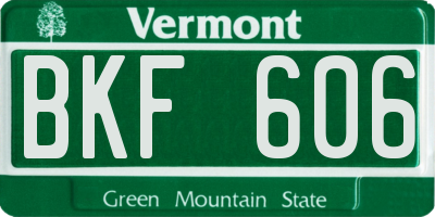 VT license plate BKF606