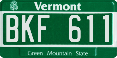 VT license plate BKF611