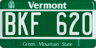 VT license plate BKF620
