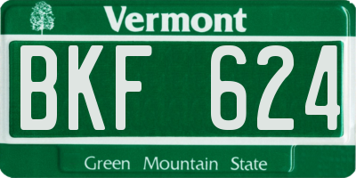 VT license plate BKF624