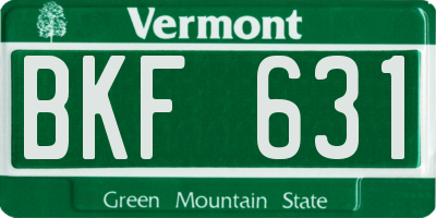 VT license plate BKF631