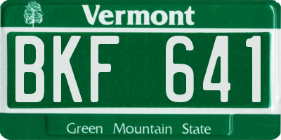 VT license plate BKF641