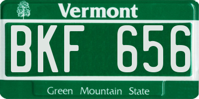 VT license plate BKF656