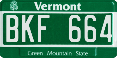 VT license plate BKF664
