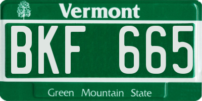 VT license plate BKF665