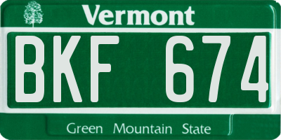VT license plate BKF674