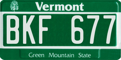 VT license plate BKF677