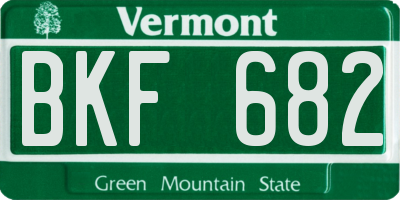 VT license plate BKF682