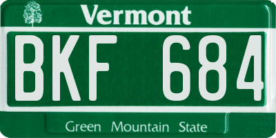 VT license plate BKF684
