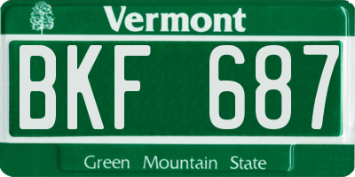 VT license plate BKF687