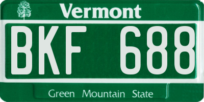 VT license plate BKF688
