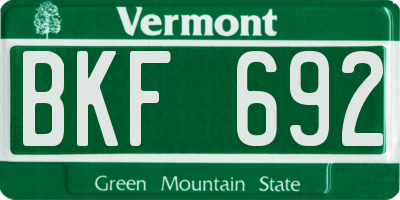 VT license plate BKF692