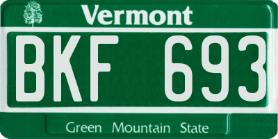 VT license plate BKF693