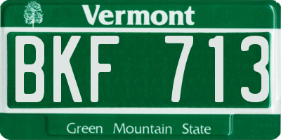 VT license plate BKF713