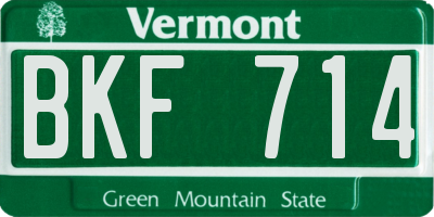 VT license plate BKF714