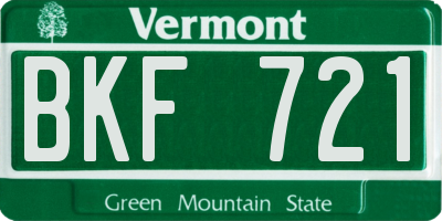 VT license plate BKF721