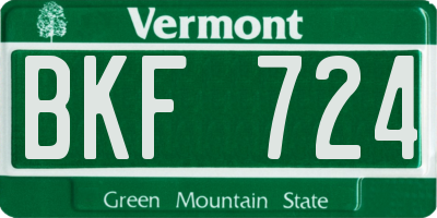 VT license plate BKF724