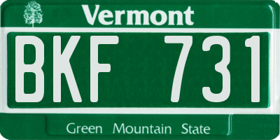 VT license plate BKF731