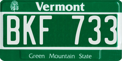 VT license plate BKF733