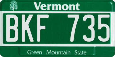 VT license plate BKF735