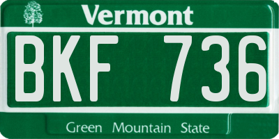 VT license plate BKF736