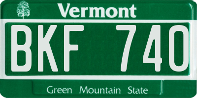 VT license plate BKF740