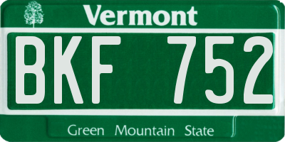 VT license plate BKF752
