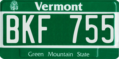 VT license plate BKF755