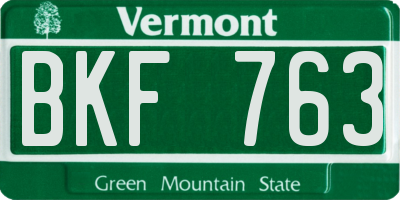VT license plate BKF763
