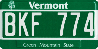 VT license plate BKF774