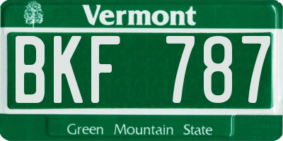 VT license plate BKF787