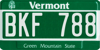 VT license plate BKF788