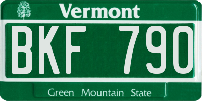 VT license plate BKF790