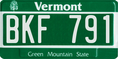 VT license plate BKF791