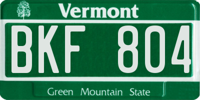 VT license plate BKF804