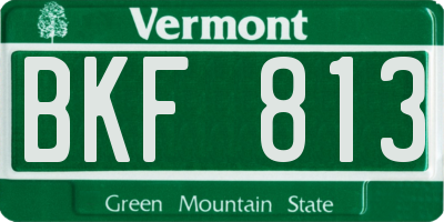VT license plate BKF813