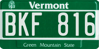 VT license plate BKF816