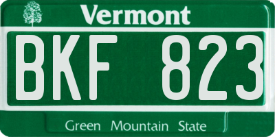 VT license plate BKF823