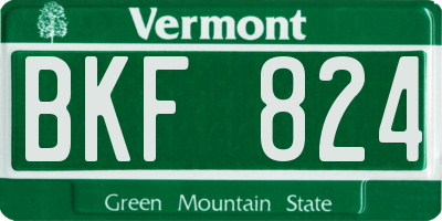VT license plate BKF824