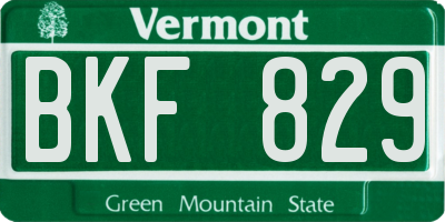 VT license plate BKF829