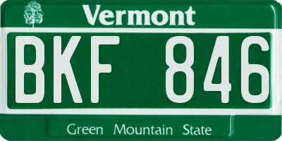 VT license plate BKF846