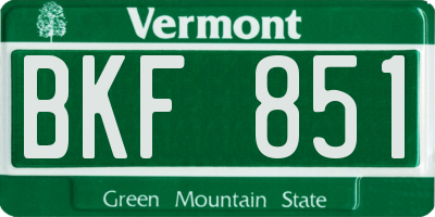 VT license plate BKF851