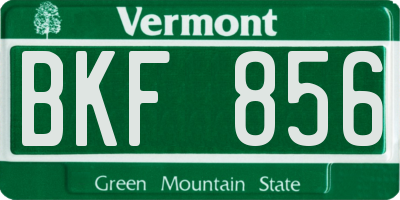 VT license plate BKF856