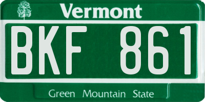 VT license plate BKF861