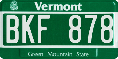 VT license plate BKF878