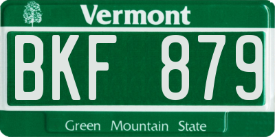 VT license plate BKF879