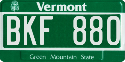 VT license plate BKF880