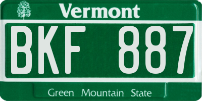 VT license plate BKF887