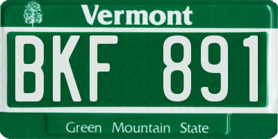 VT license plate BKF891